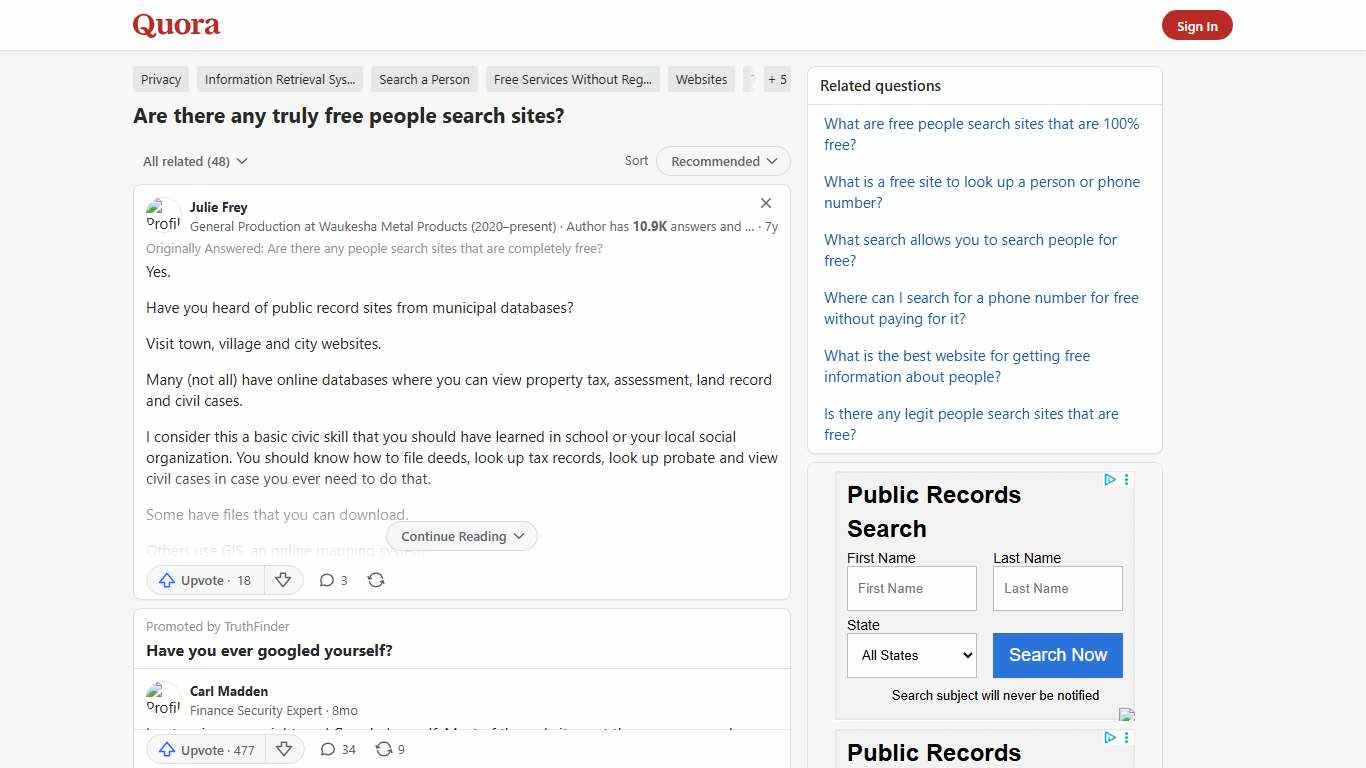Are there any truly free people search sites? - Quora